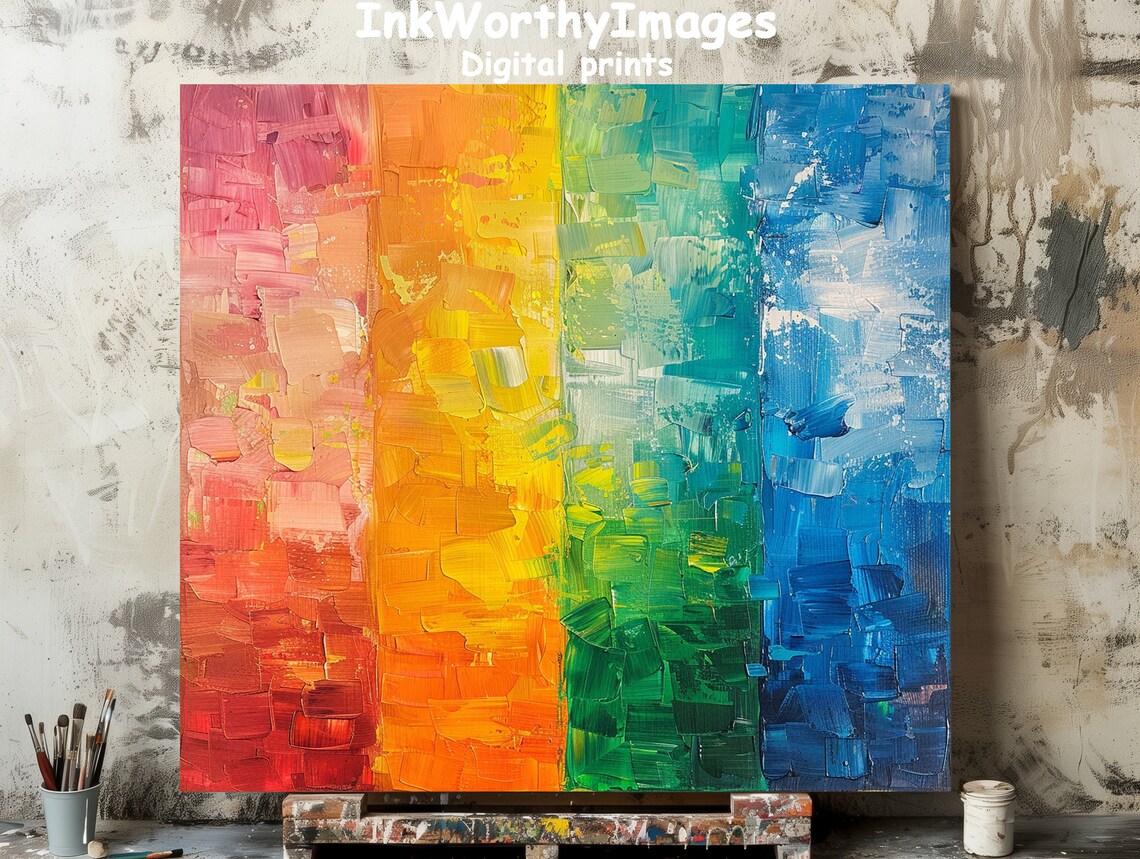Gradient Abstract Art Print, Modern Spectrum Artwork