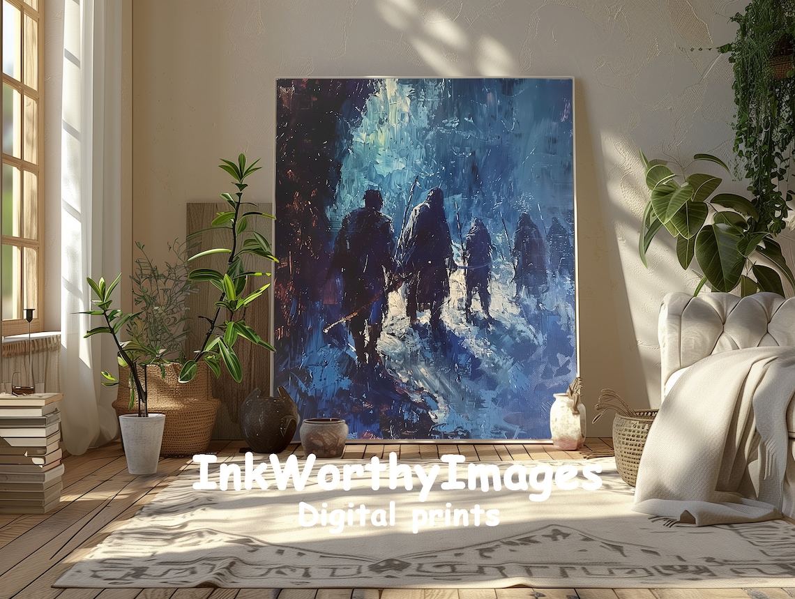 Journey Through The Winter Night, Dark Fantasy Scene Art Print - Image 2