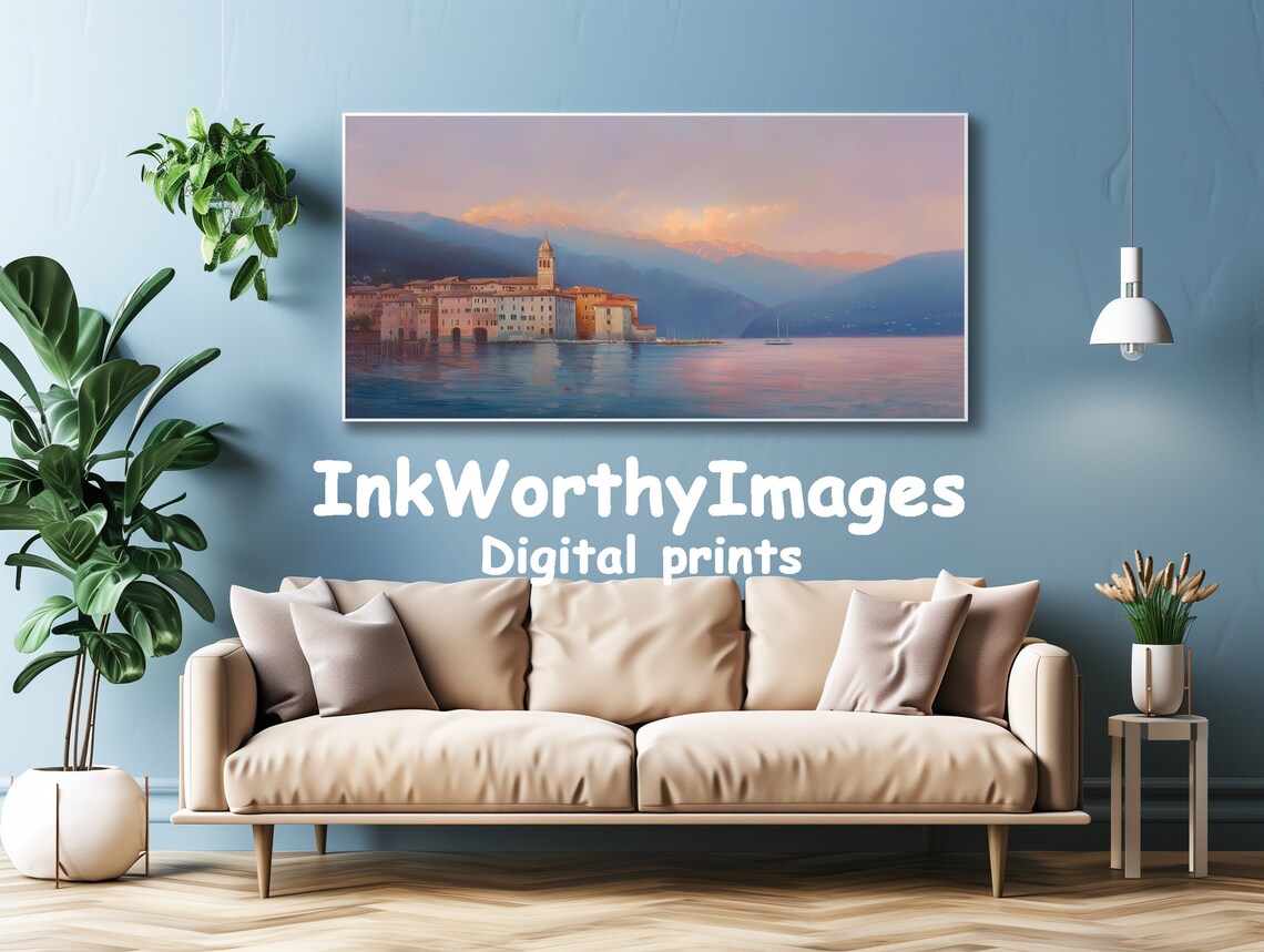 Tranquil Coastal Village at Sunset, Mediterranean Landscape - Image 4
