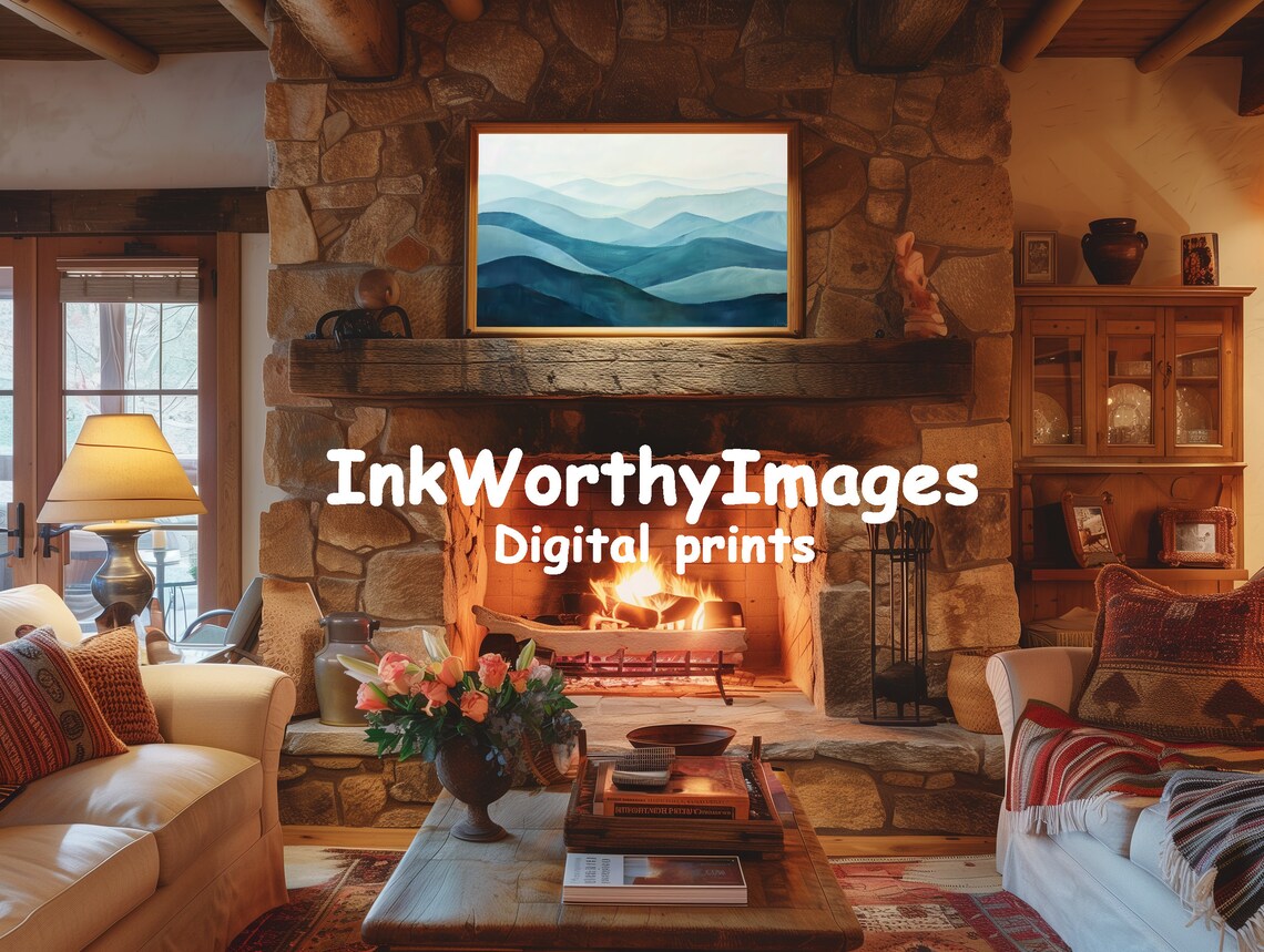 Mountain Layers Art Print, Serene Abstract Landscape - Image 2