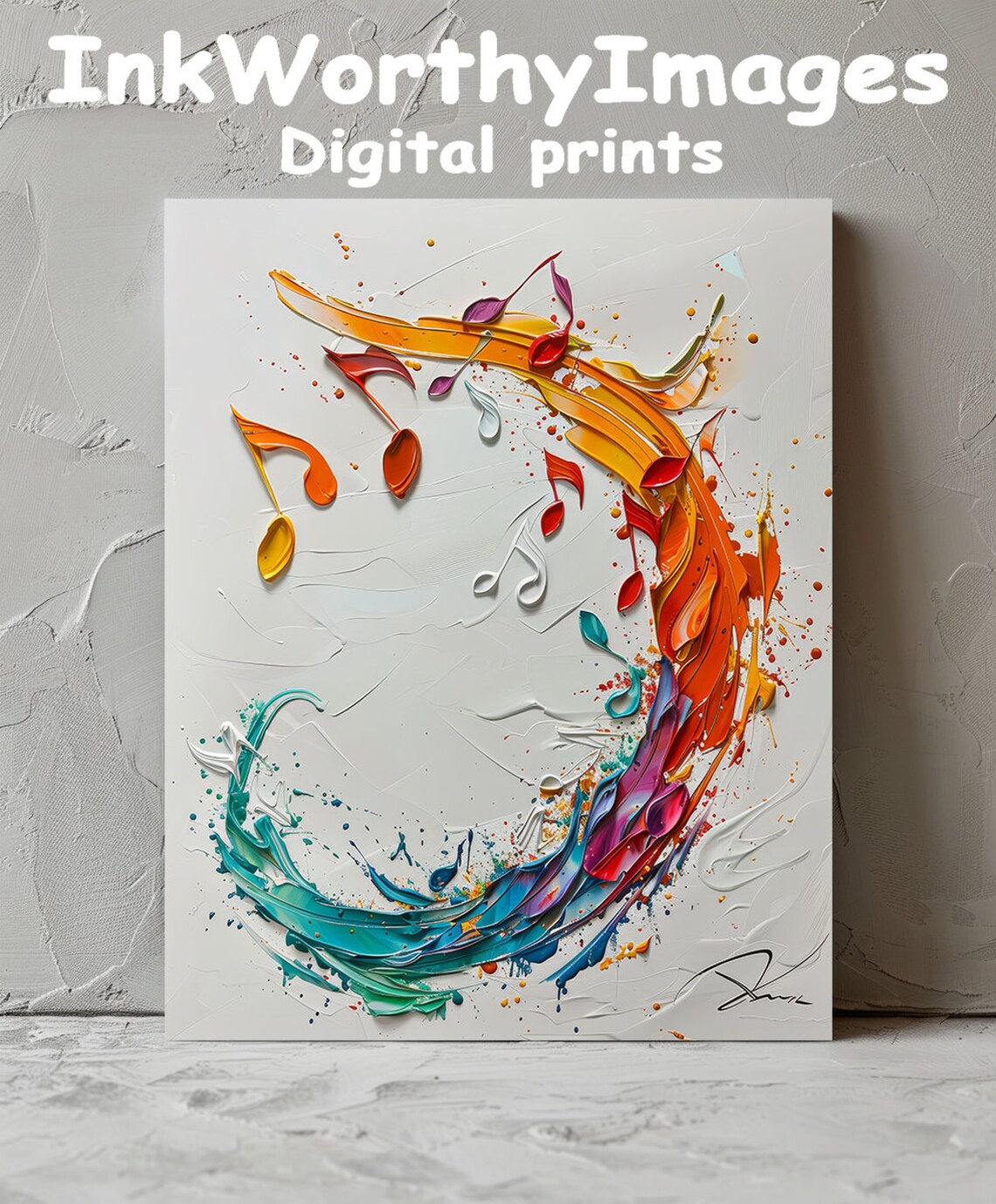 Musical Notes Abstract, Vibrant Music Wall Decor