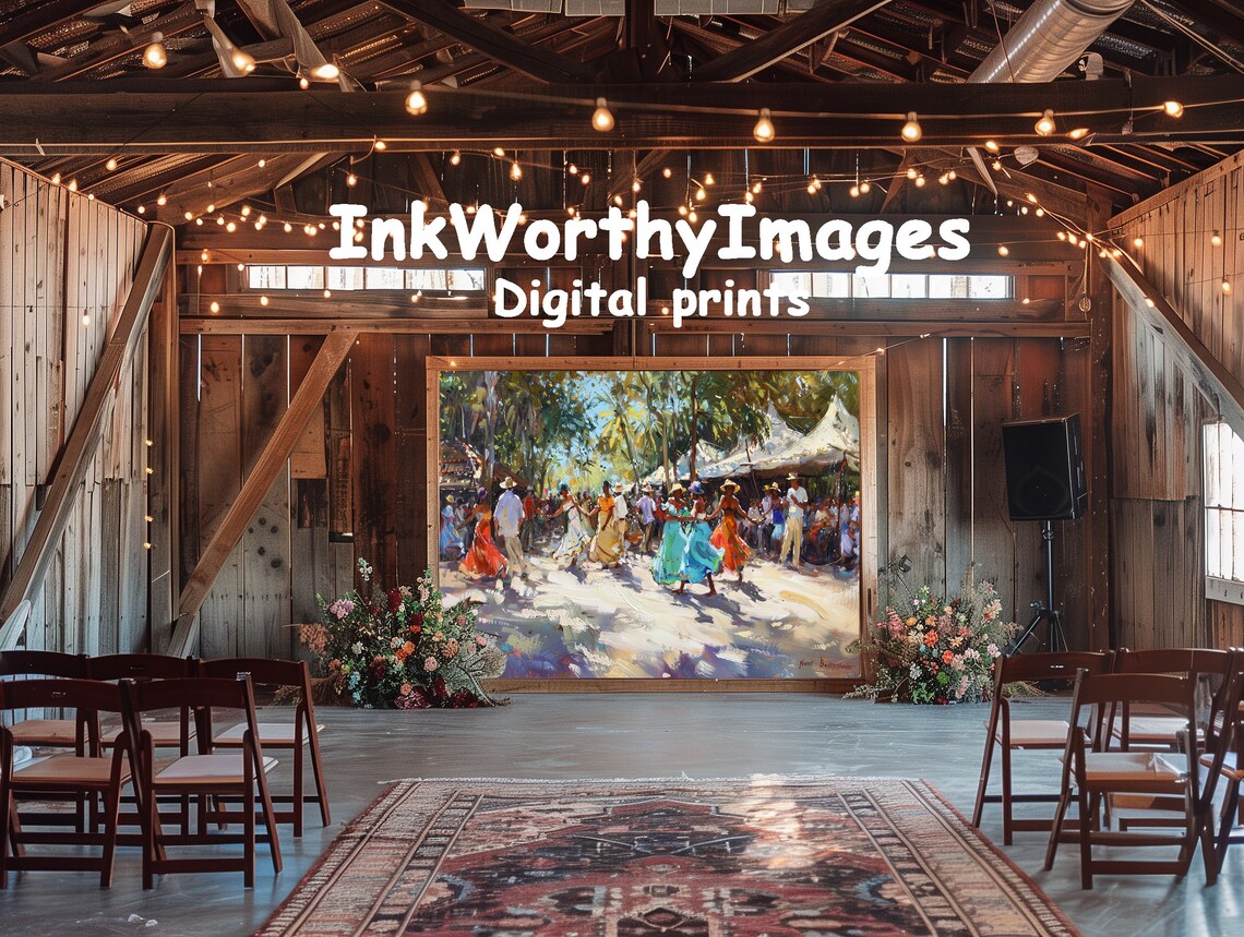 Caribbean Market Dance, Festival Celebration Art Print - Image 6