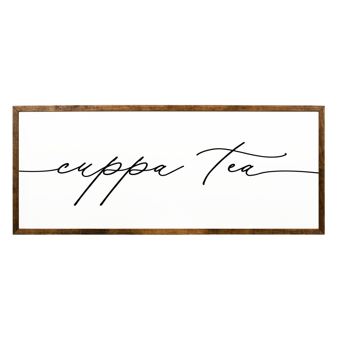 Cuppa Tea Script Kitchen Slogan Farmhouse Tea Sign Wall Poster - Image 2