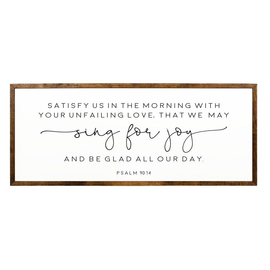 Psalm 90:14 Morning Scripture Sign Wall Art Print - Image 2