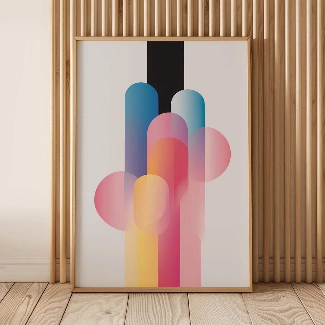 Chromatic Eclipse Soft Pastel Gradient Vertical Abstract Poster