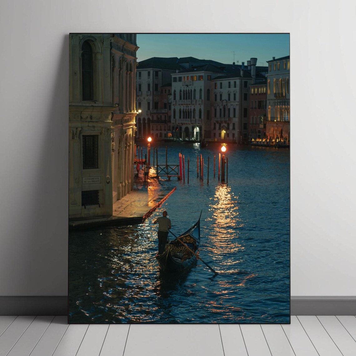 Venetian Gondola Ride at Sunset, Romantic Canal Scene