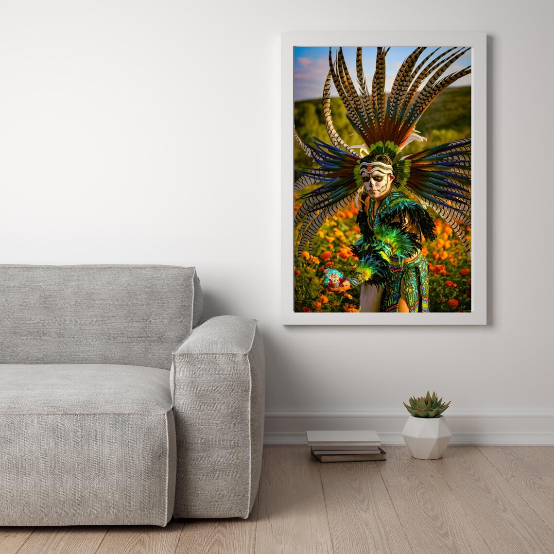 Aztec Warrior Art Print, Dia De Los Muertos Costume - Image 5