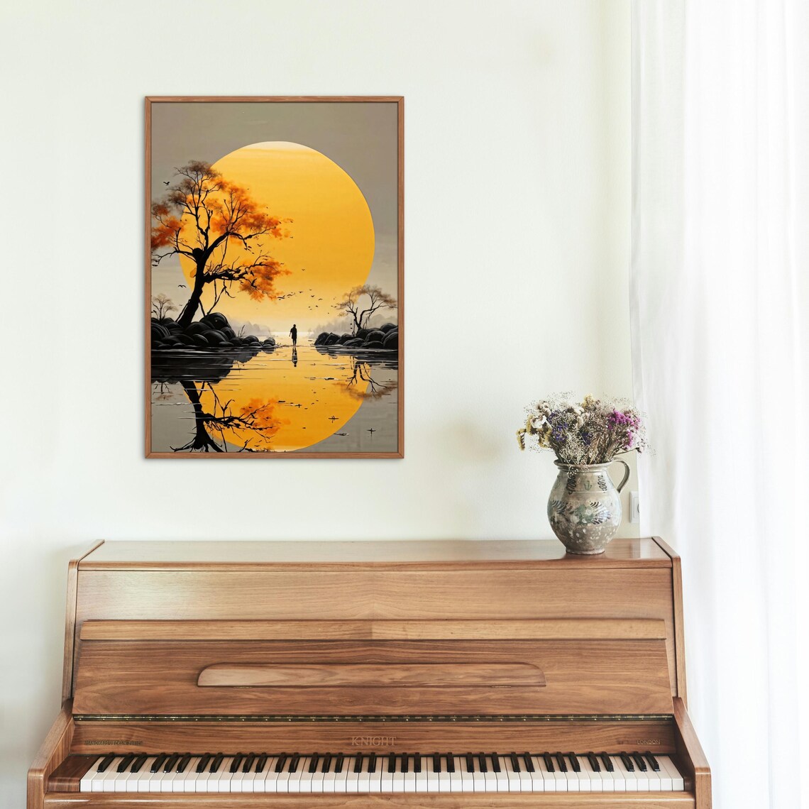 Solitary Wanderer, Minimalist Zen Landscape Art Print - Image 4