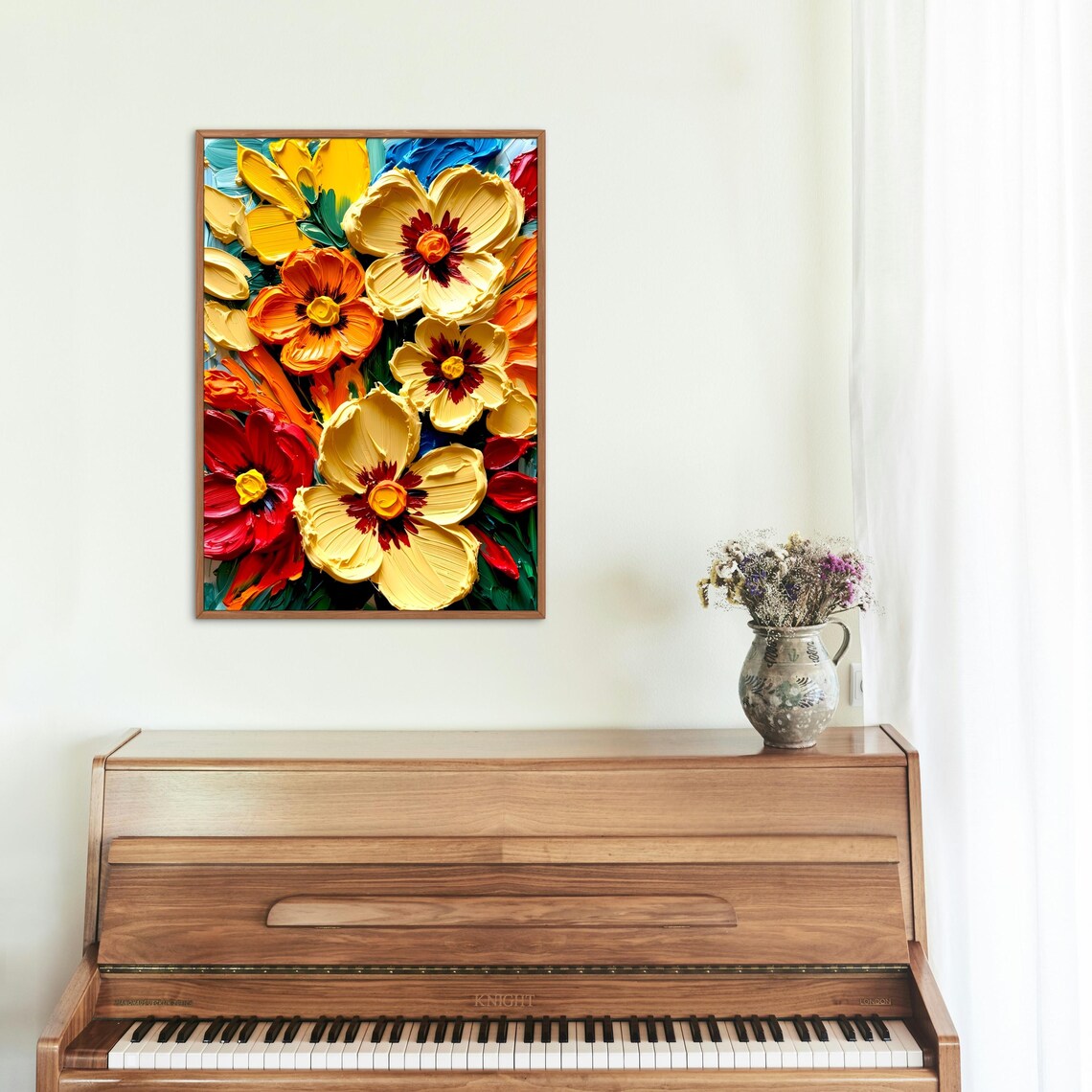 Impasto Floral Painting, Bold Botanical Art Print - Image 2