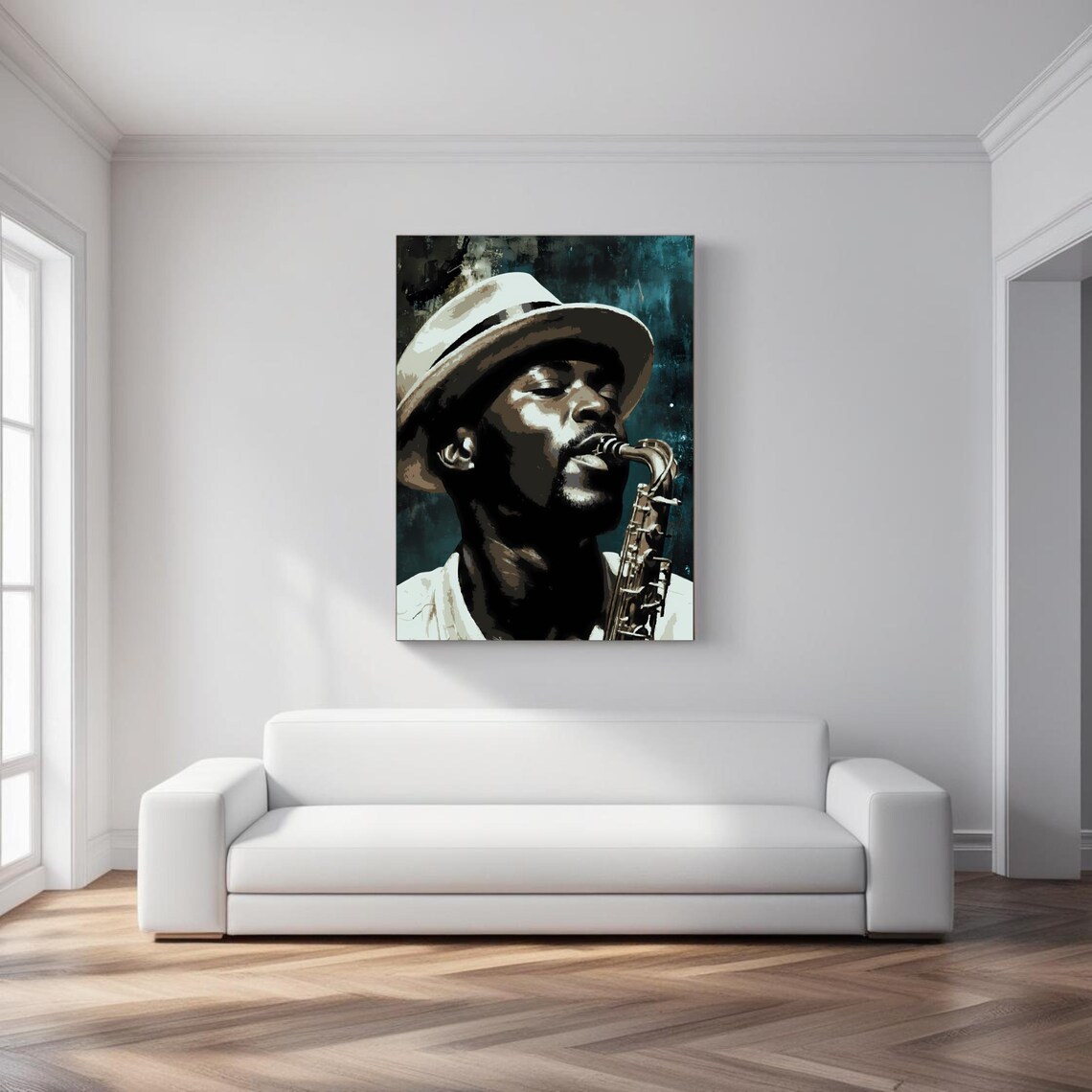 Jazz Saxophone Musician Portrait, Jazz Music Decor - Image 5
