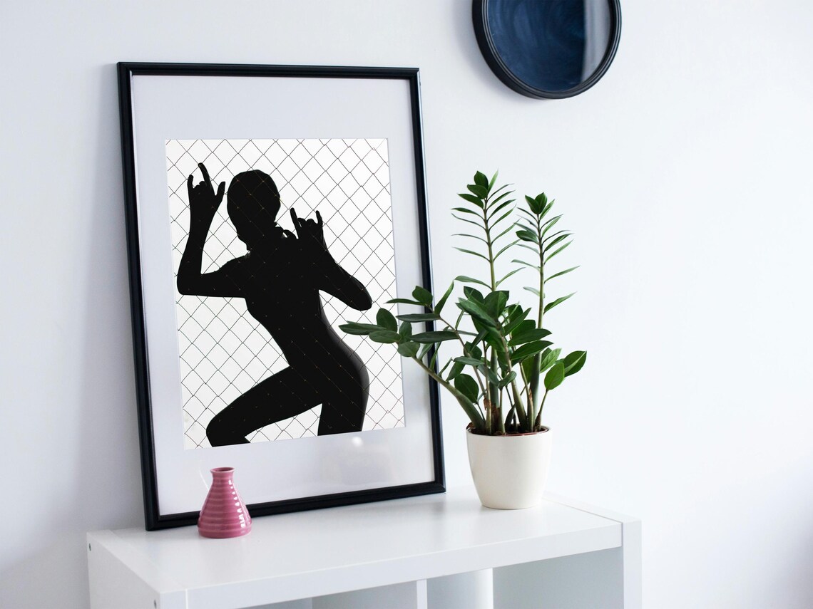 Modern Shadow Silhouette Art, Minimalist Female Portrait - Image 6