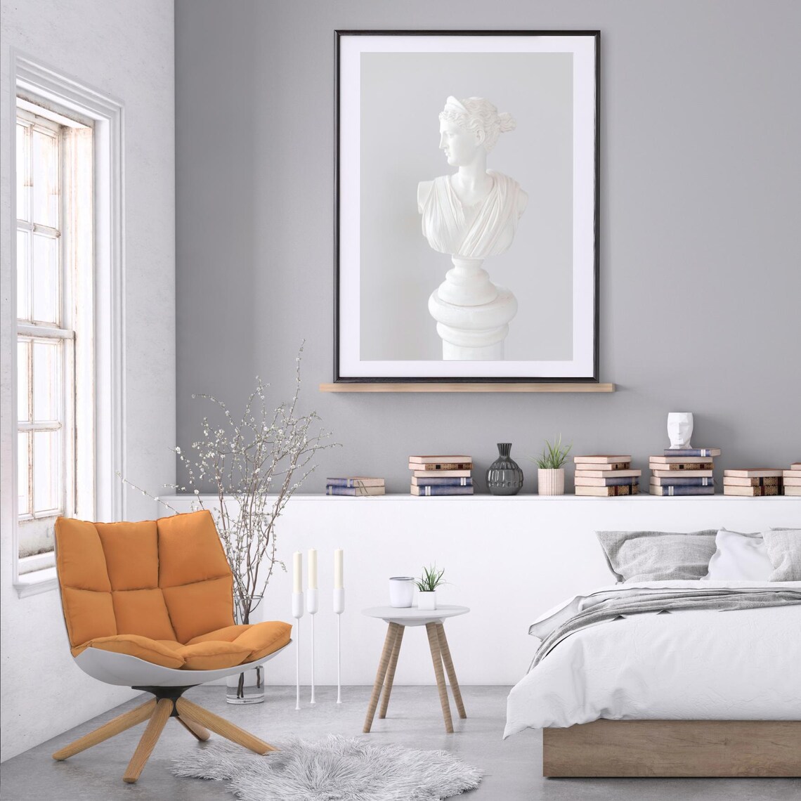 Greek Goddess Bust Sculpture, Minimalist Art Print - Image 5