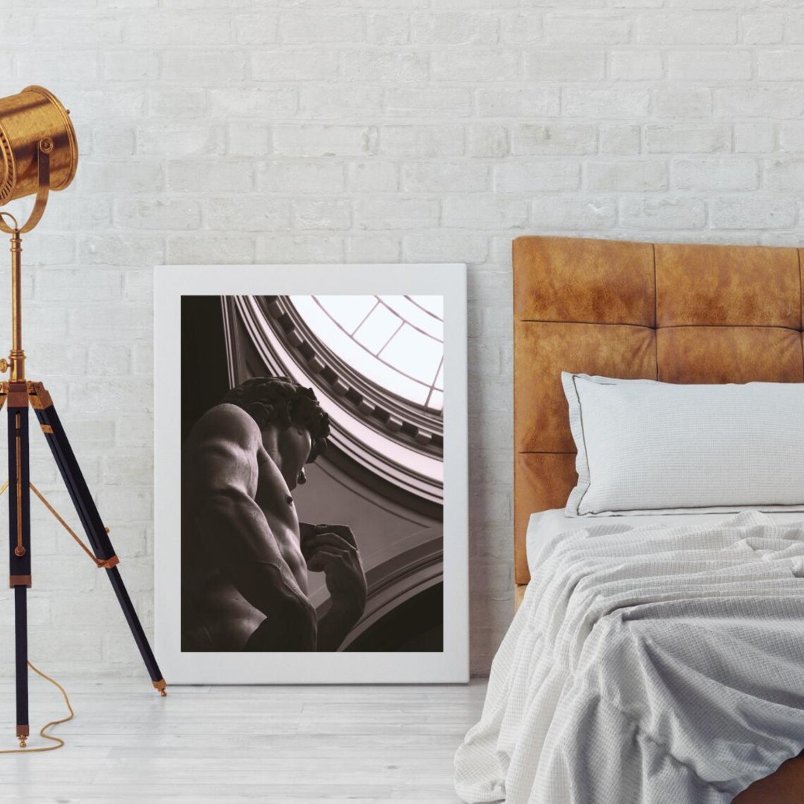David Statue Sepia Tones, Minimalist Art Print - Image 6