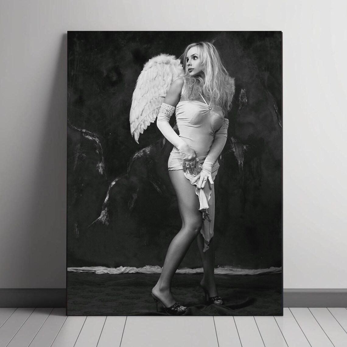Monochrome Angel Art Print, Black And White Photography