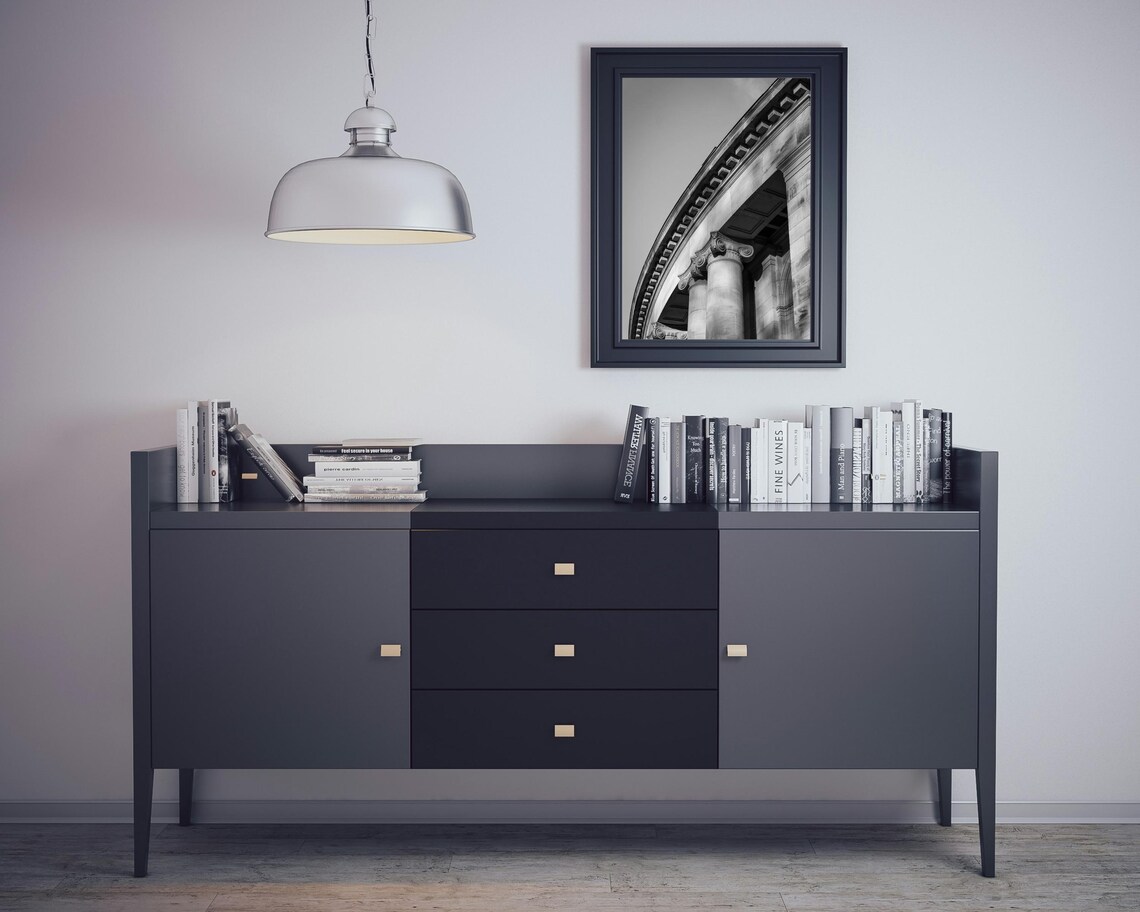 Monochrome Architectural Ionic Columns Art Print - Image 6