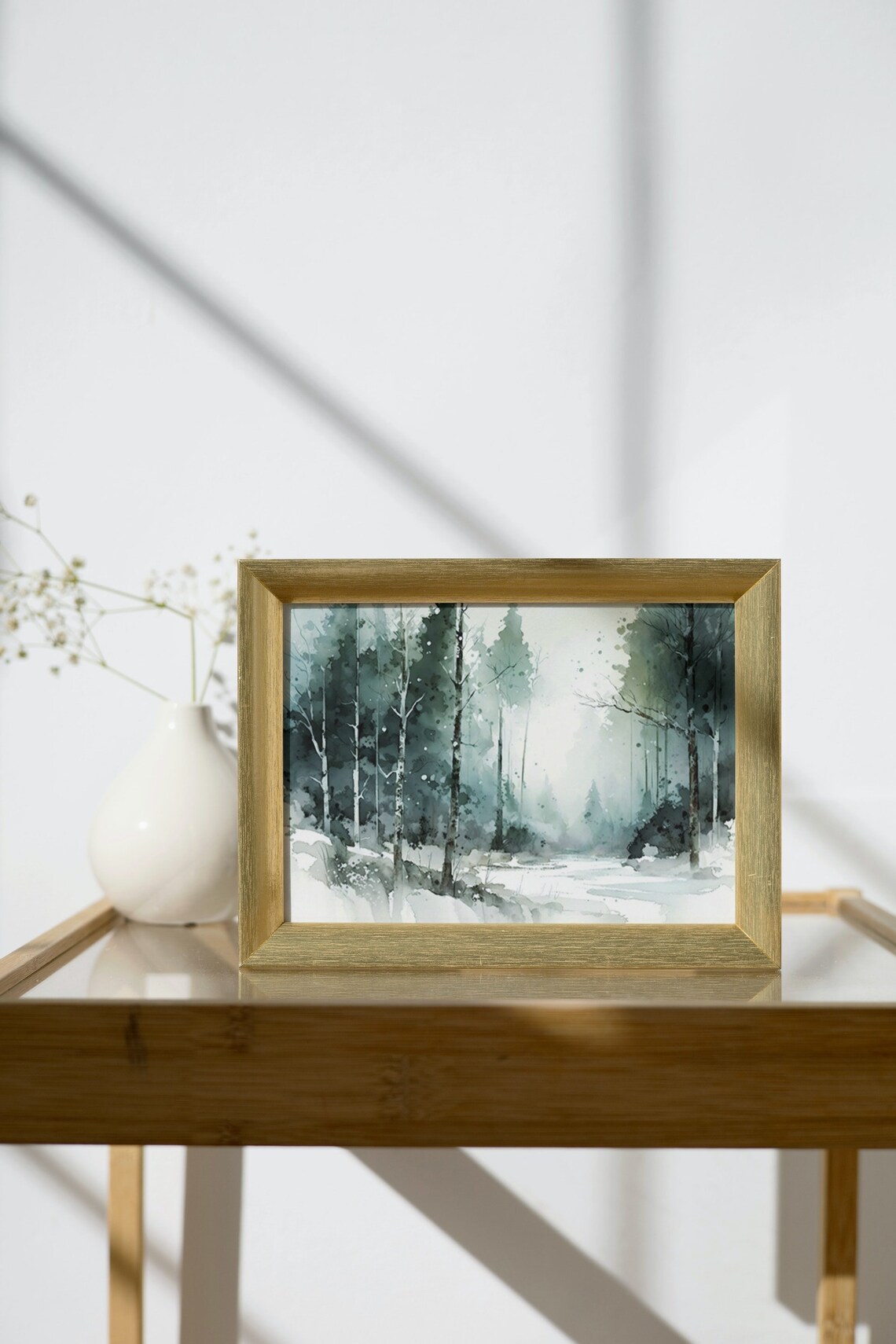 Winter Trees, Vertical Winter Landscape Art Print - Image 2