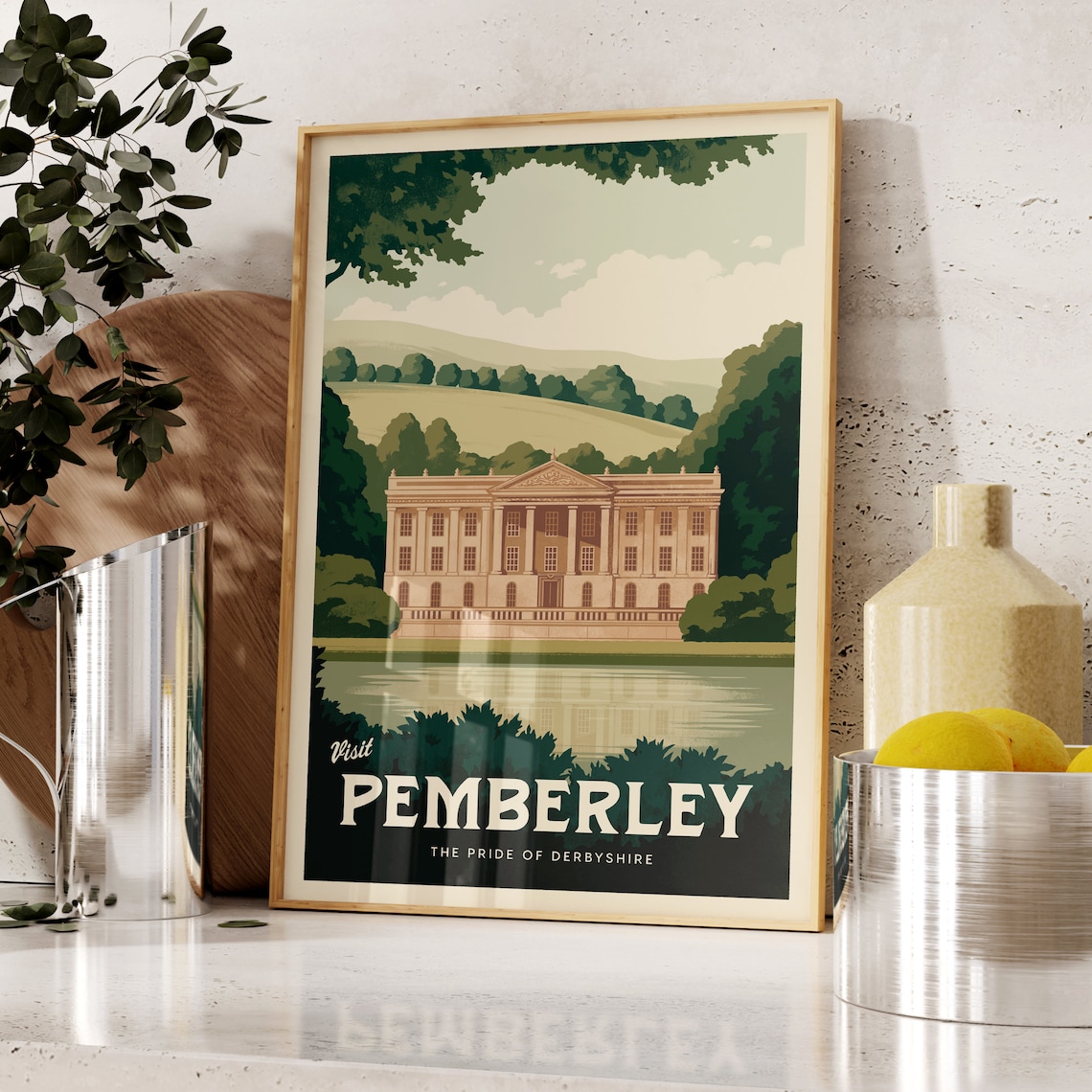 Pemberley Minimalist Travel Poster Print Decor - Image 2
