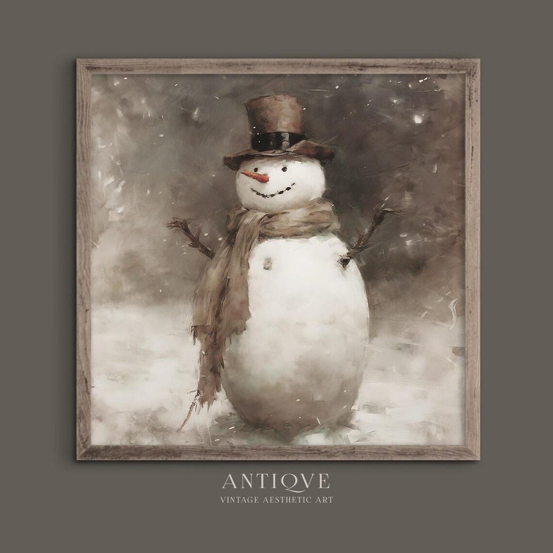Snowman Rustic Christmas Decor, Farmhouse Art Print - Image 4