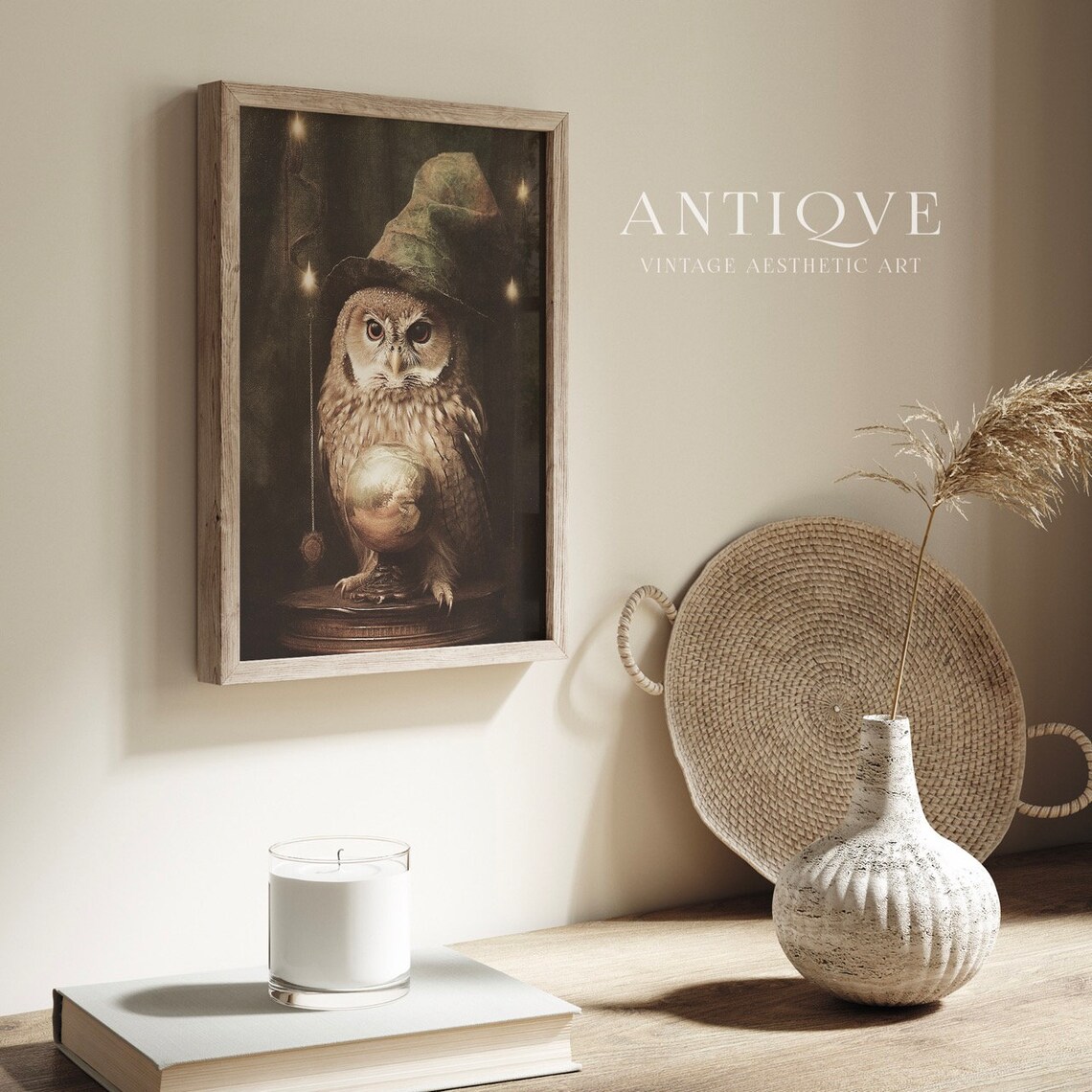 Witchy Fortune Teller Owl Halloween Art Print - Image 2