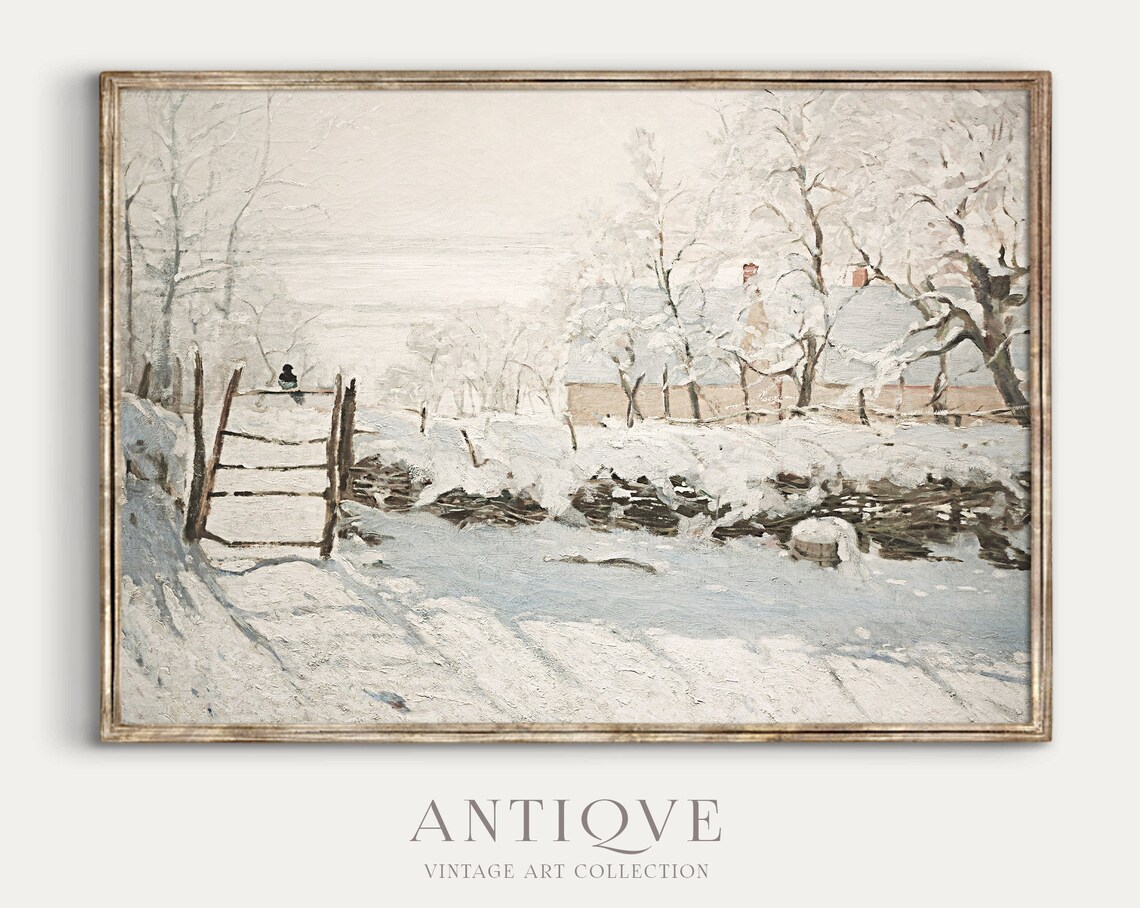 Winter Snow Painting Bird In The Snow Art Print