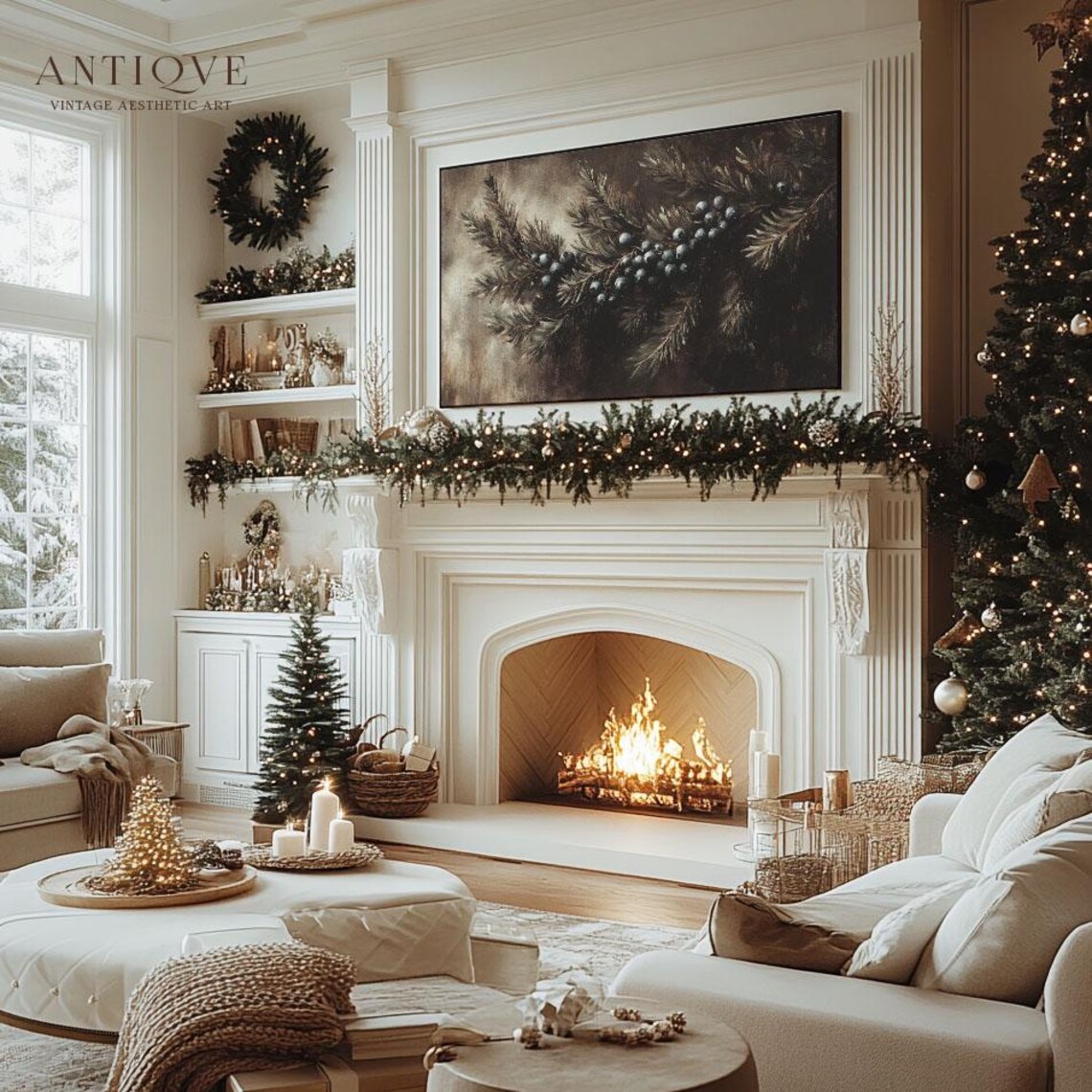 Berries On Winter Branch, Rustic Holiday Decor - Image 2