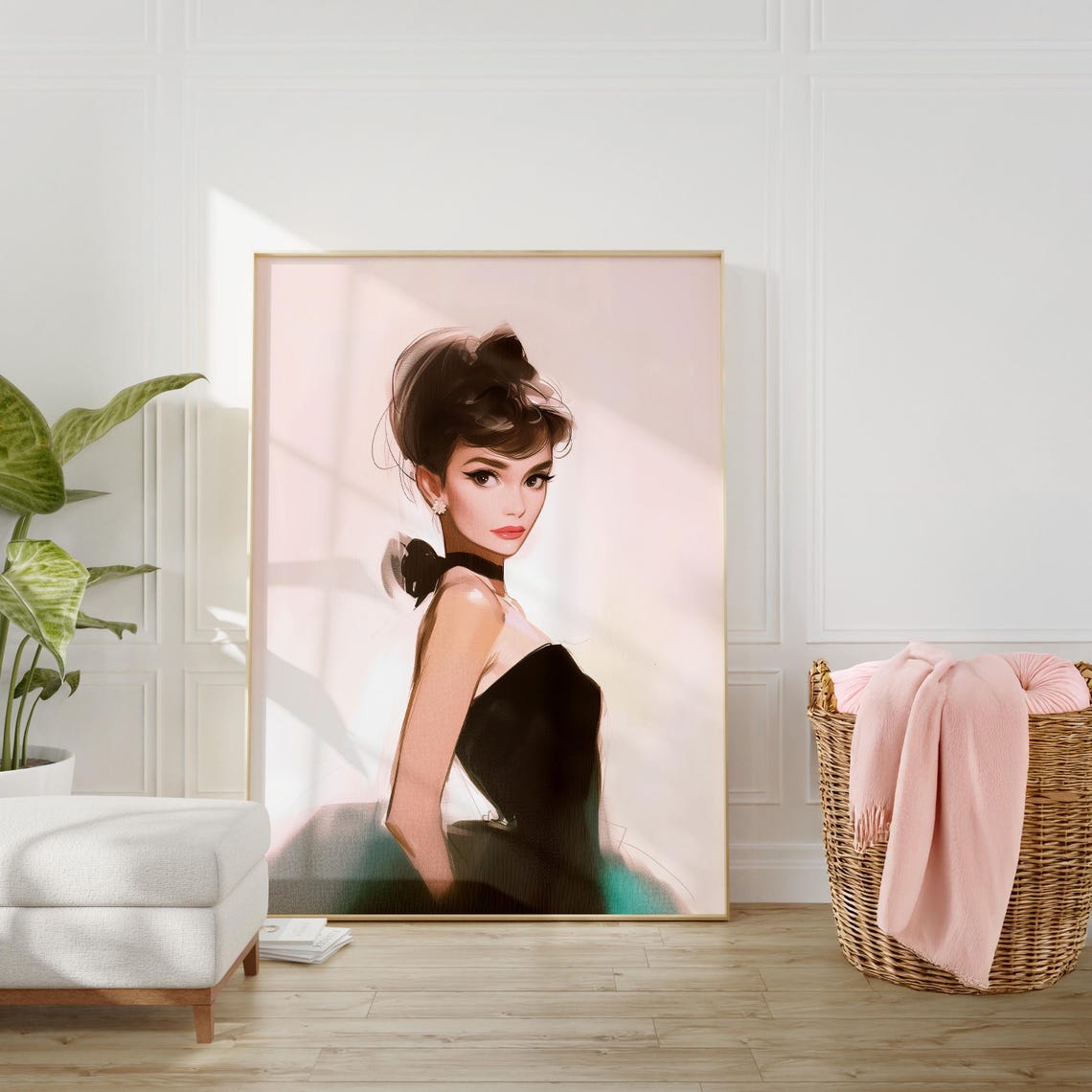 Audrey Fashion Illustration Wall Art Pink Room Wall Decor Fashion Poster Trendy Dopamine Teen Girly Print - Image 3