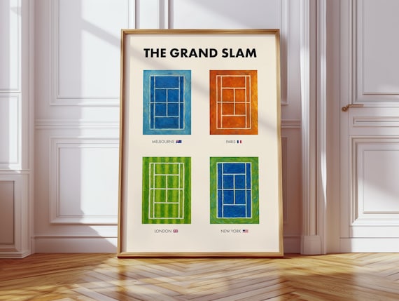 Grand Slam Tennis Poster, Sports Wall Art Print