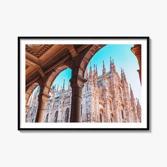 Milan Cathedral Duomo Italy Gothic Spires Through Archway Photo Poster