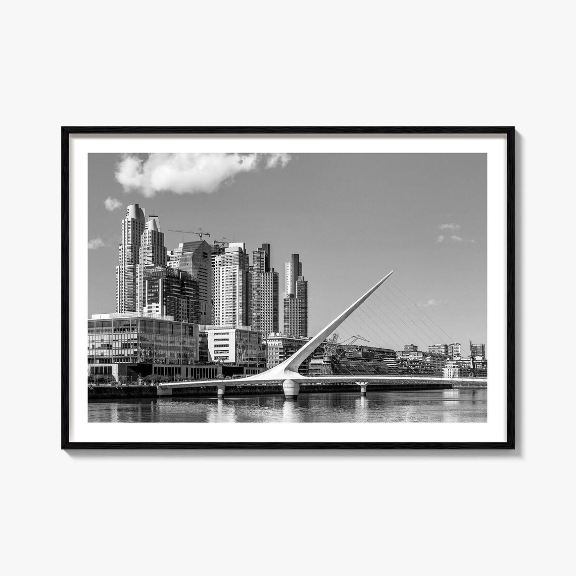 Buenos Aires Argentina Bridge Black White Photography Poster