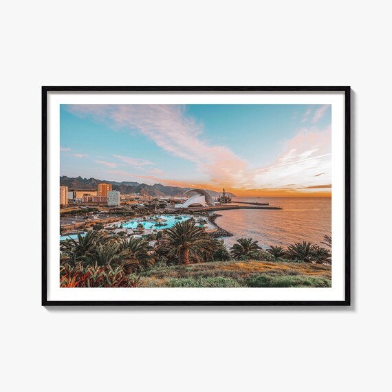 Santa Cruz de Tenerife Auditorium Ocean Sunset Canary Islands Poster