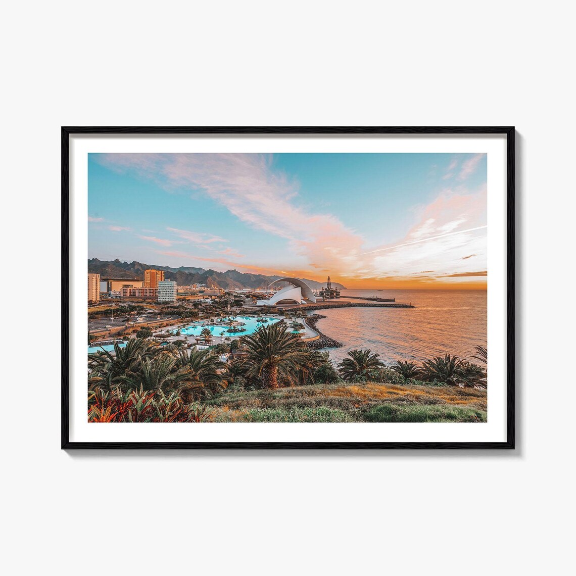 Santa Cruz de Tenerife Auditorium Ocean Sunset Canary Islands Poster