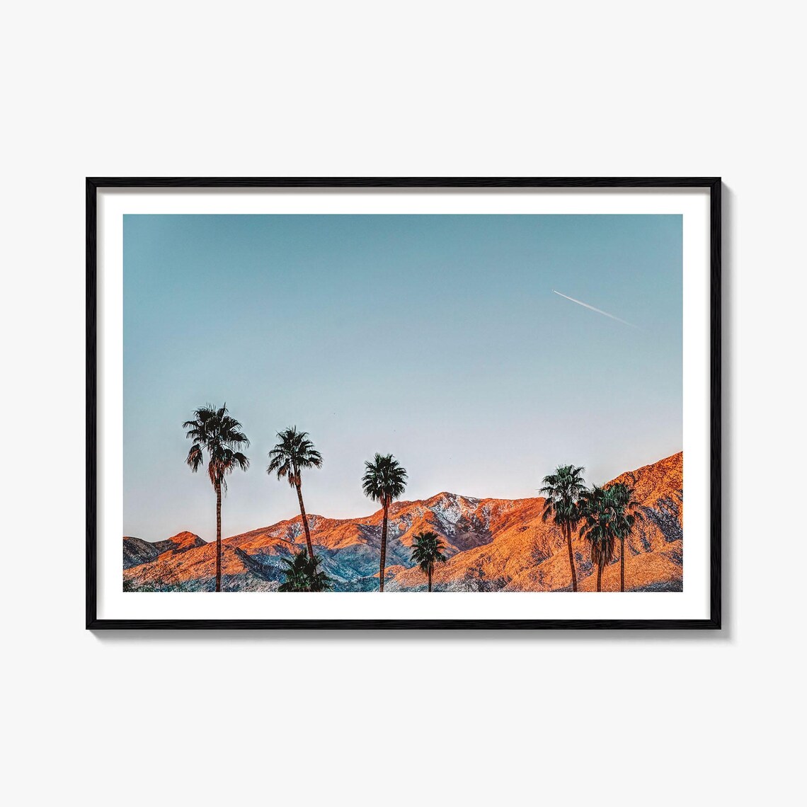Palm Springs California Palms Golden Hour Desert Mountain Sunset Poster