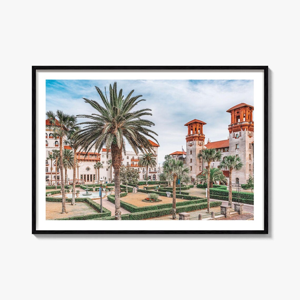 St Augustine Travel Street Map Poster Print