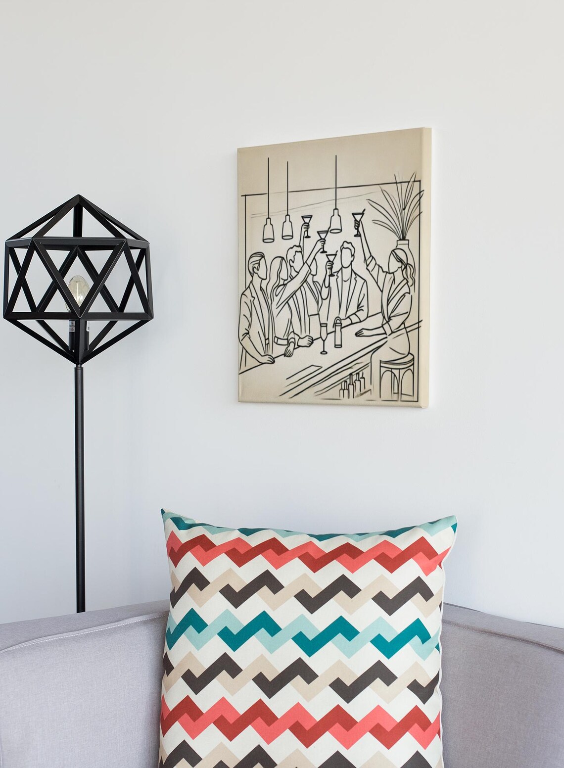 Minimalist Line Art Bar Party, Modern Cocktail Poster - Image 3