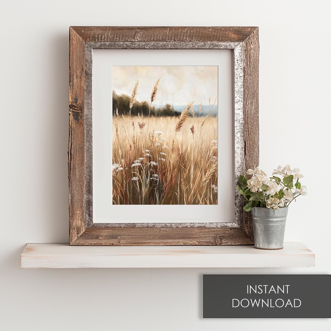 Golden Wheat Field Wildflowers Tall Grass Rustic Country Meadow Poster - Image 6