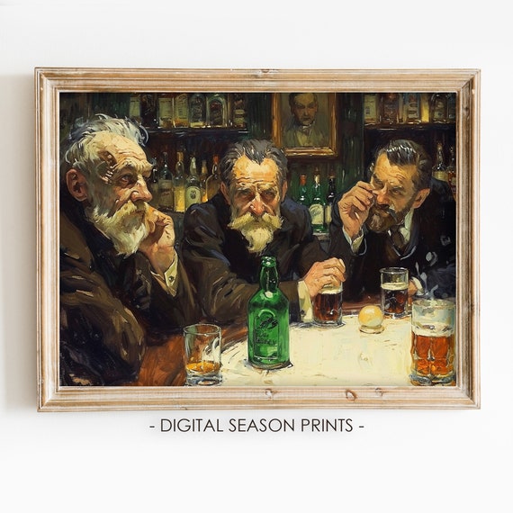 Irish Pub Print Dark Moody Art St Patricks Day Art Wall Art Ireland Wall Decor