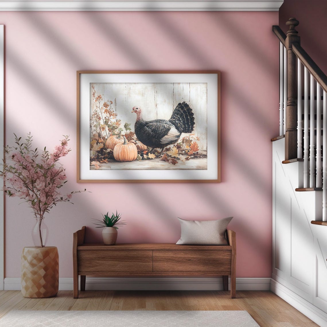 Thanksgiving Turkey Pumpkin Patch Vintage Autumn Farmhouse Fall Poster - Image 2