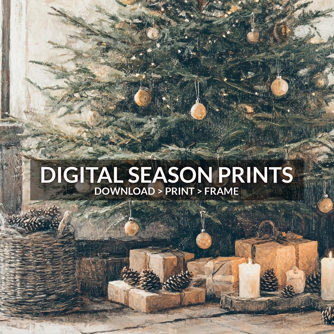 Vintage Christmas Tree Art Print, Rustic Farmhouse - Image 6