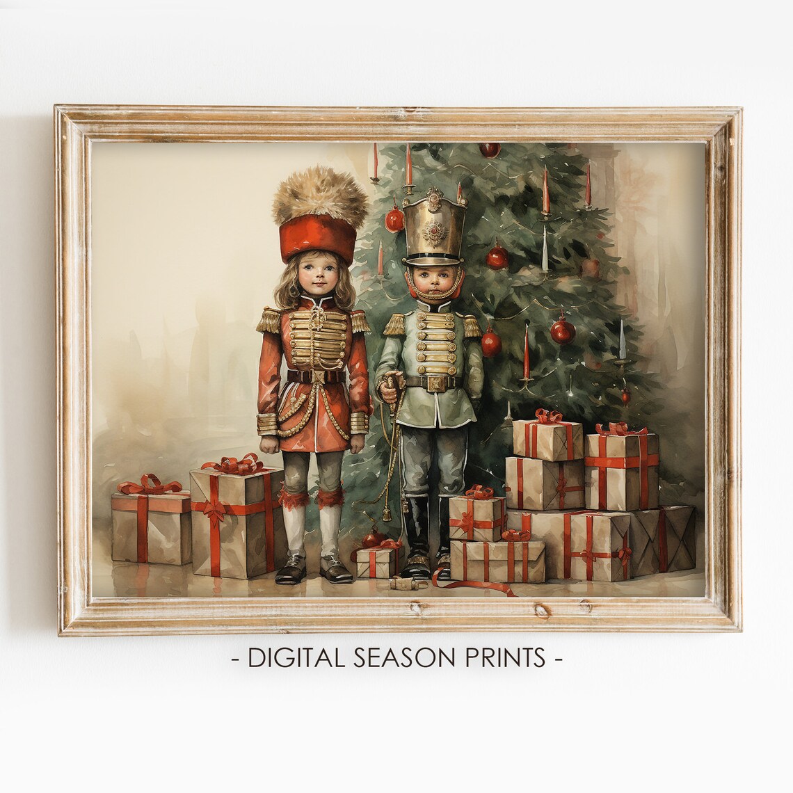 Nutcracker Vintage Christmas Decor Art Print