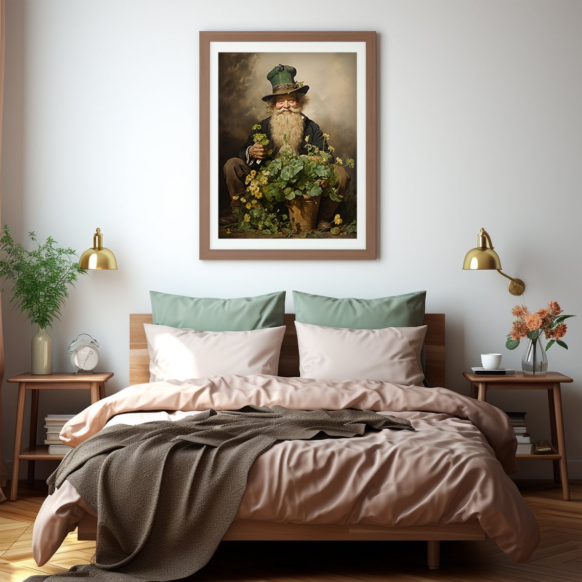 Vintage Irish Leprechaun Man With Clover Saint Patricks Day Print - Image 4