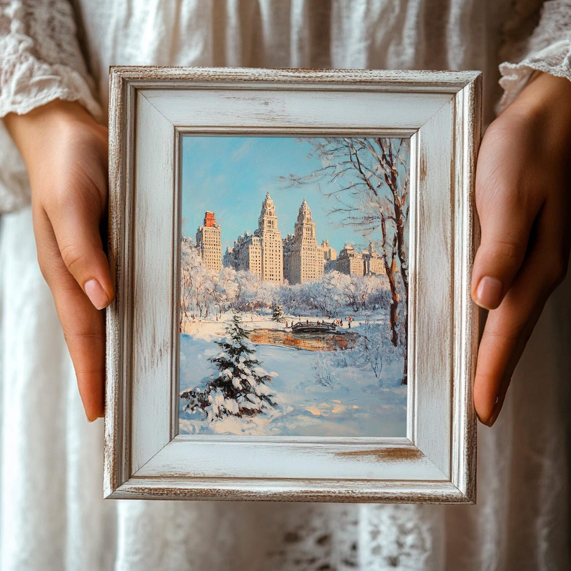 Central Park Snowy Winter Skyline Landscape Cityscape Poster - Image 3