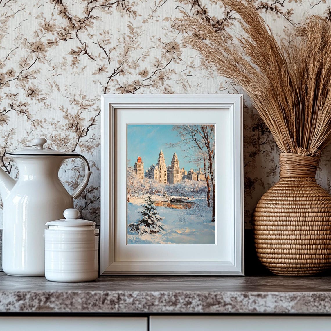 Central Park Snowy Winter Skyline Landscape Cityscape Poster - Image 4