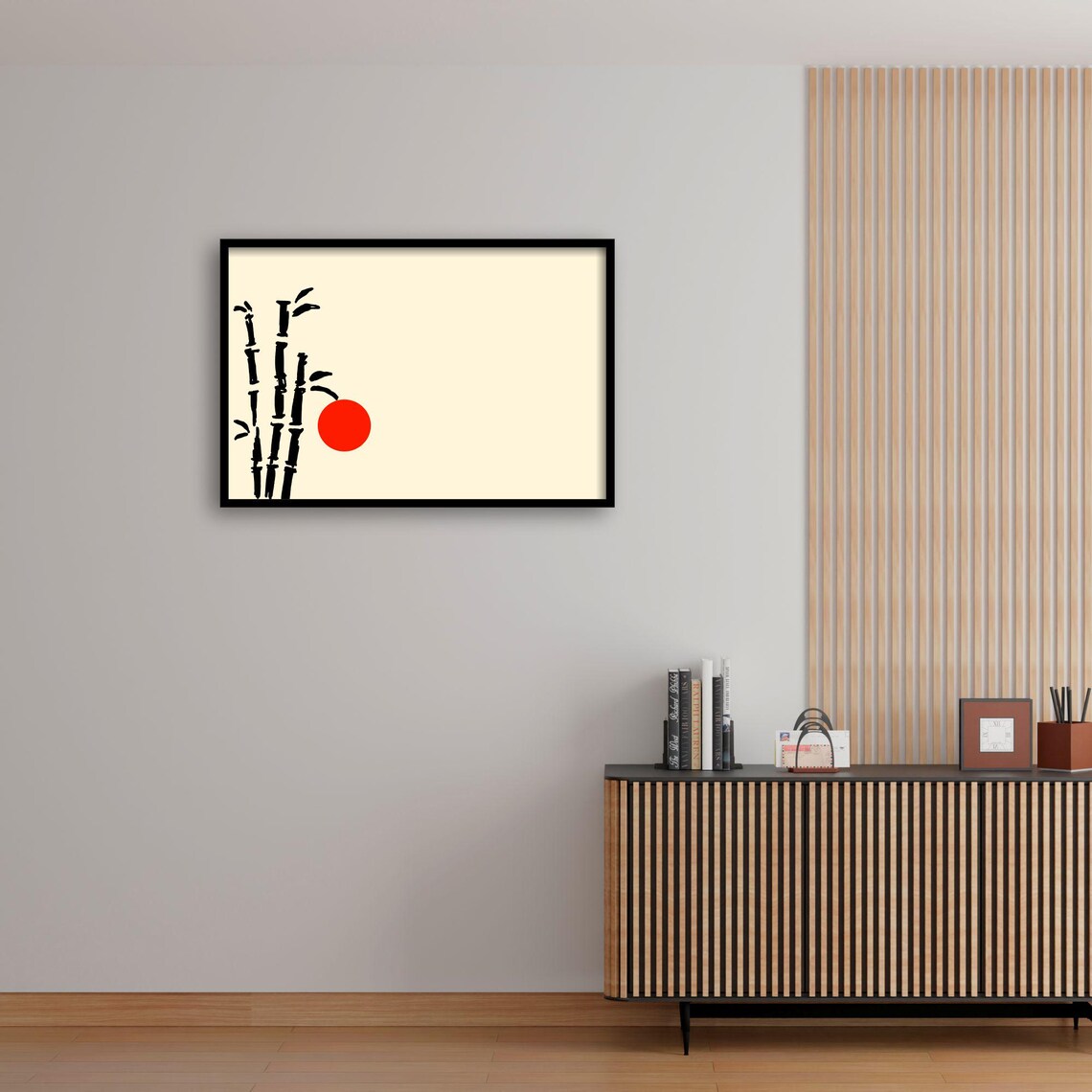 Zen Bamboo Art, Minimalist Japanese Style Decor - Image 3