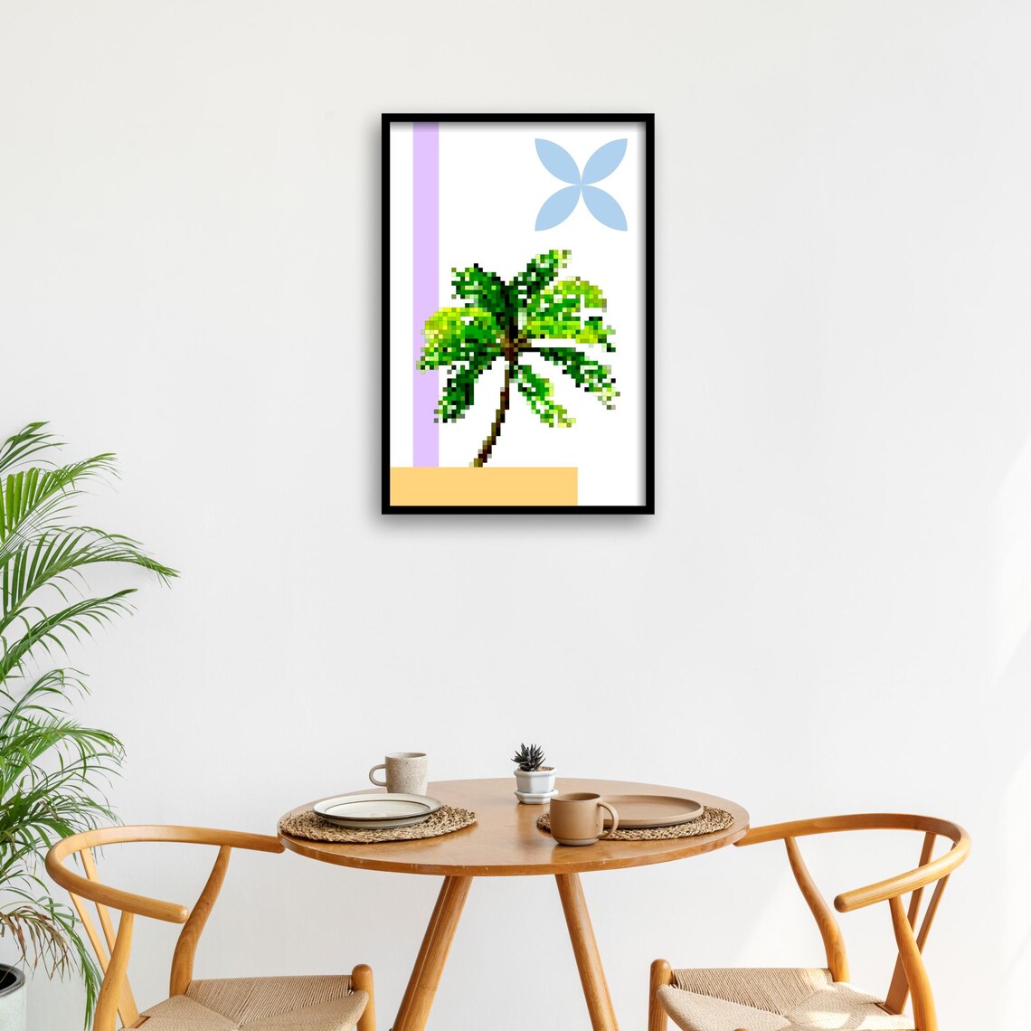 Retro Pixel Palm Tree Art Print, Modern Botanical - Image 3