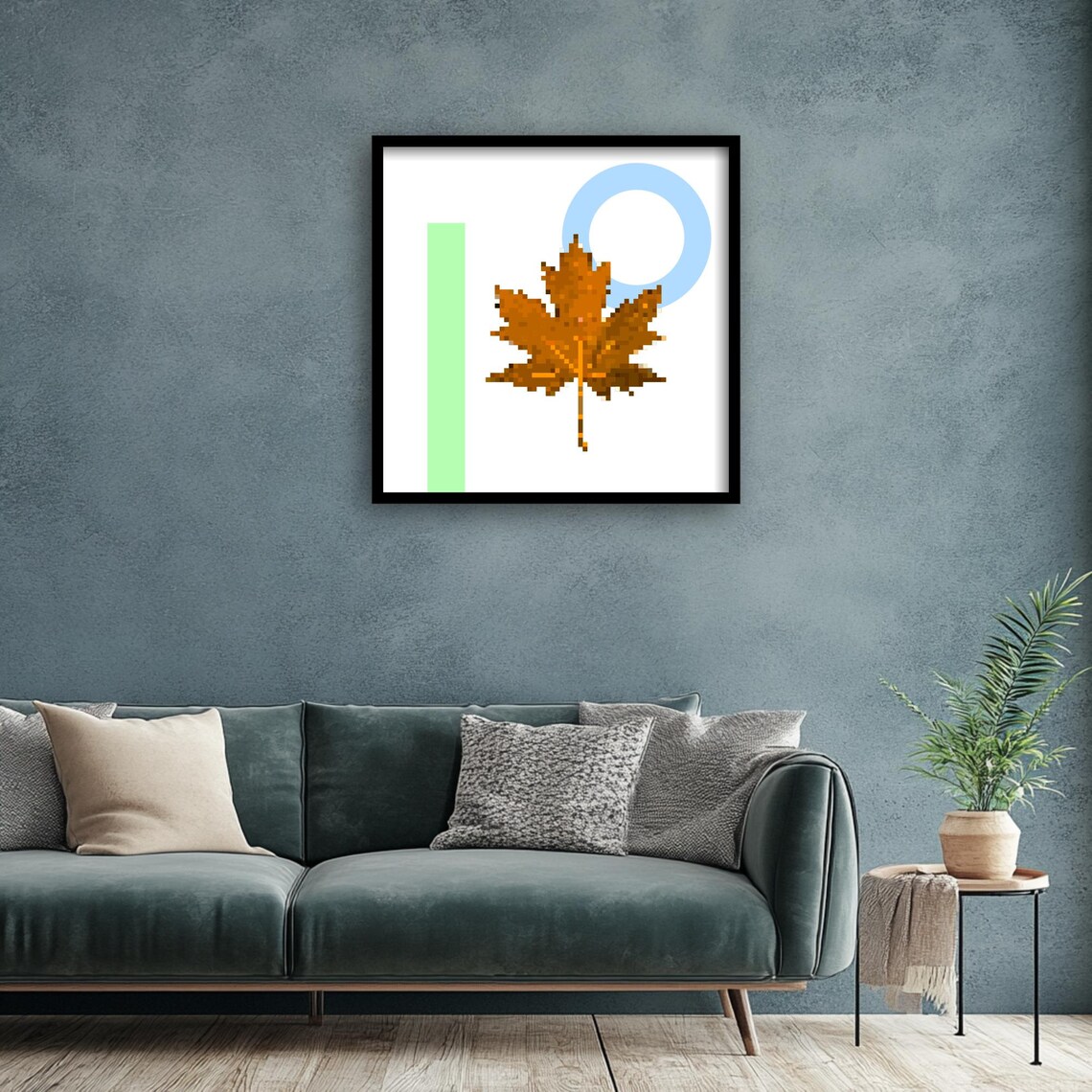 Pixel Maple Leaf Vintage Retro Game Art Print - Image 2