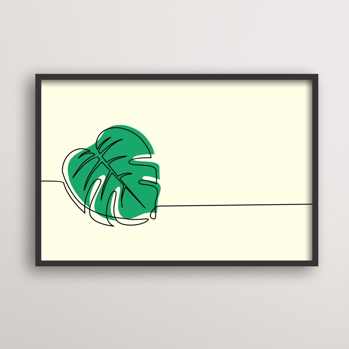 Minimalist Leaf Continuous Line Art, Botanical Decor