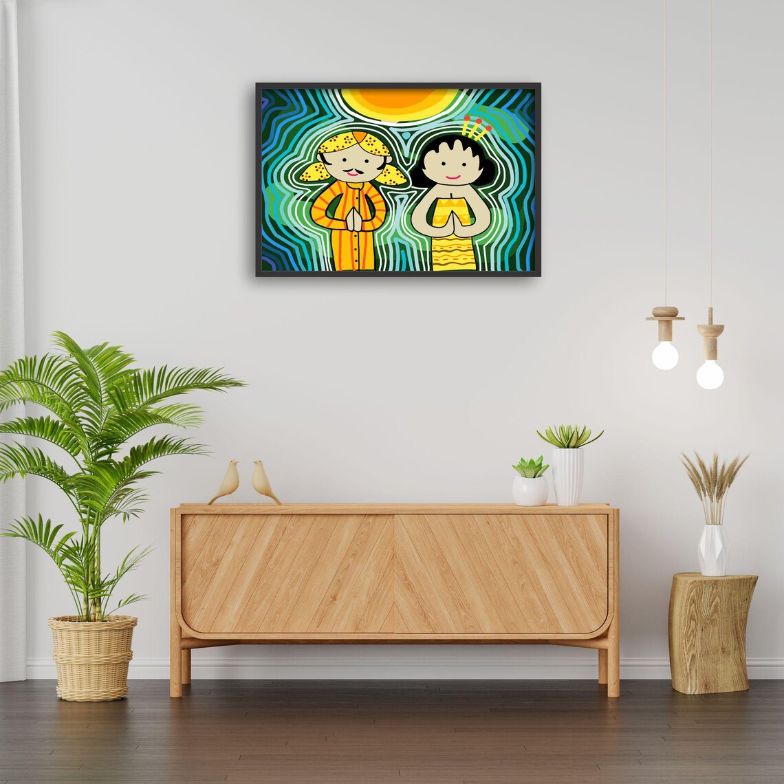 Javanese Wedding Art, Whimsical Boho Home Decor - Image 3