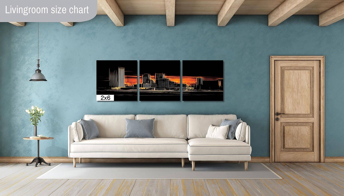 Tulsa Skyline Abstract Orange Sunset City Silhouette Art Poster - Image 4