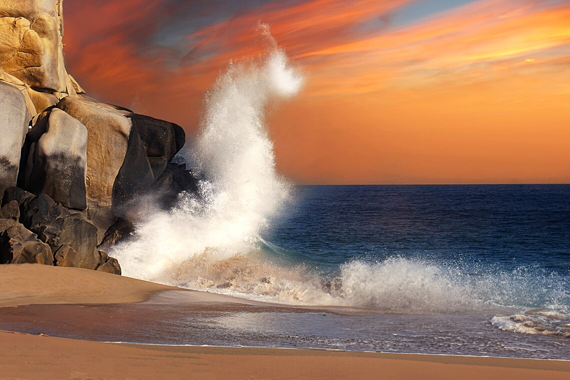Cabo San Lucas Travel Poster, Coastal Wall Decor