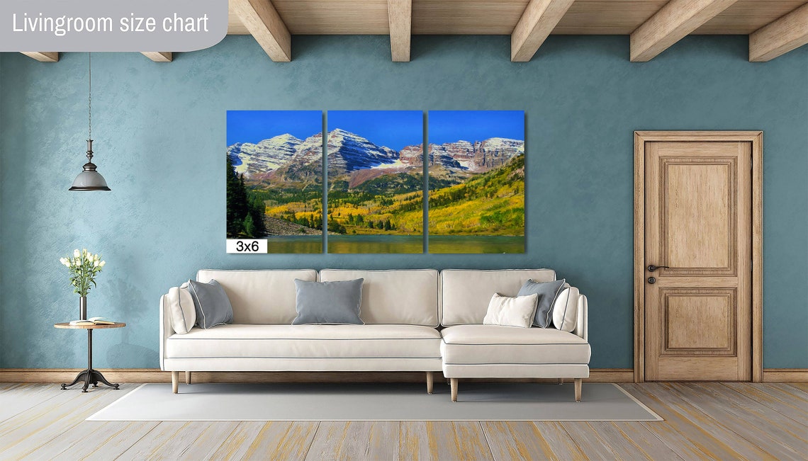 Maroon Bells Snow Capped Peaks with Golden Aspens Fall Travel Poster - Image 2